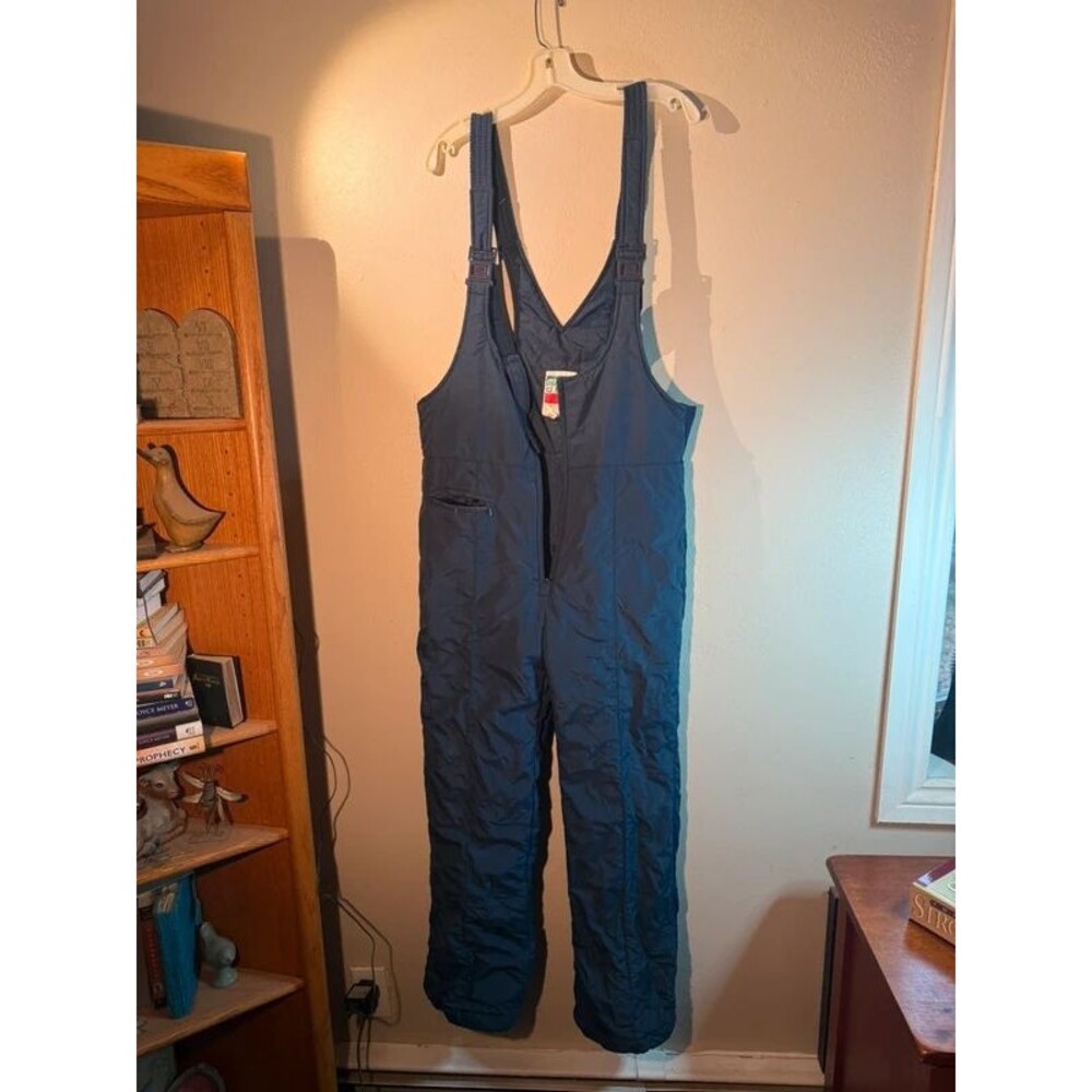 Emilio d'Italia Blue 1980s Insulated Ski Bib Overalls L